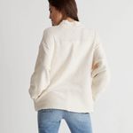 Madewell  Cream Ottoman Ribbed Knit Funnel Neck Drop-Shoulder Oversize Top Size S Photo 1