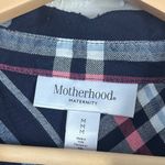Motherhood  Maternity Navy Pink Plaid Shirt Button Down Flannel Casual Medium Photo 1