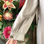 Avec Les Filles Blouson Sleeve Linen Trench Coat in Light Taupe NO BELT Photo 4