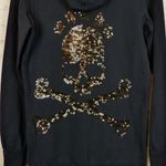 Bad Spirit Massimo Sabbadin Skull Hoodie Womens L Black Crossbones Sequins Italy Size L Photo 10