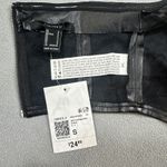 Forever 21 NWT  S Womens Black Faux Leather Bustier Top Knit Cropped Rose Detail Photo 4