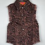 English Rose  Women's Pink & Black Animal Print Sleeveless Vest Size M/L NWOT Photo 2
