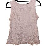 Adrianna Papell Size Medium M Light Pink Lace Blouse Top Career Business Chic Photo 0