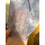 ZARA  One Sleeve Asymmetrical Tulle Mesh Lined Midi Dress Blue Photo 8