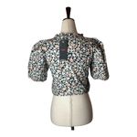 Levi's  Shirt Women Small Black Louise Puff Sleeve Floral‎ Smocked Top NWT Boho Photo 2