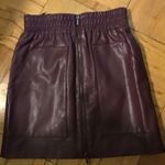 French Connection  women faux leather burgundy pencil skirt US size 0 petite Photo 0