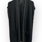 Magaschoni  Cotton blend knit open front Cardigan studded detail sleeveless XL Photo 0
