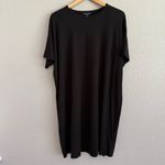 Eileen Fisher  Boxy Crewneck T-Shirt‎ Dress NWT Size Small Black Photo 3