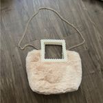 ZARA NEW Fur Bucket Bah With Pearl Handles Photo 3