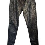 J Brand Sz 29 Wax Coated Snakeskin Python Jeans Jeggings Gray Gold Photo 0