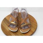 Ecco Womens Felicia Leather Wedge Sandals Brown Bronze Adjustable Strap Size 7 Photo 3