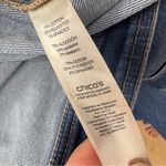 Chico's  Blue Denim Full Zip Jacket Women S Classic Collarless Basic Closet Staple Photo 8