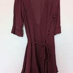 Reformation Deep Red Zoe Mini Wrap Dress Sz Xl Photo 4