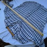 Lou & grey  LOFT houndstooth tie front cotton shirt Photo 7