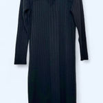 ASOS Curve Ribbed Knit Cut Out Long Sleeve Midi Sweater Dress in Black Size 20 Photo 0