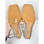 Caslon  Sandals Womens Size 9 Silver Leather Paola Open Square Toe‎ Wedges Photo 9