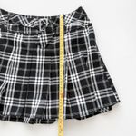 Y2K Cosmic Aura Womens Plaid Mini Skirt Size M Black White Pleated Grunge Punk Size M Photo 6