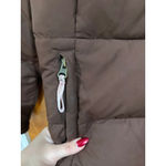 Lilly Pulitzer  Brown Puffer Jacket M Floral Lined Pink Down Coat 80/20 Duck Down Photo 5