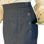 Saks 5th Avenue VINTAGE 1980'S SAKS FIFTH AVENUE GRAY PLEATED WOOL MIDI SKIRT (16) Photo 5