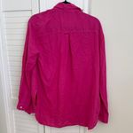 Old Navy NWOT Womens Linen Blend Boyfriend Shirt, Pink, Small Photo 8