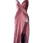 Pretty Little Thing Rose Satin Twist Detail Midi Dress size 2 Photo 1