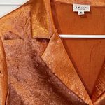 Le lis  Women's 100% Button down Blouse Size Large Colorful Silk Like Lightweight Photo 5