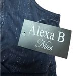 Alexa B Nites Shimmer Metallic Navy Maxi Dress Gown Formal Sleeveless NEW Size 8 Blue Photo 7