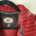 County Clothing Co Sweater Vest Vintage Large Red Leaf Pattern Button Up‎ Photo 6