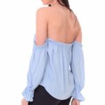 Off the Shoulder Top Blue Size M Photo 5