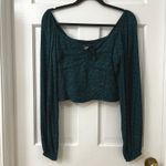 Hollister  Y2K Babydoll Cottagecore Ditzy Floral Smocked Ruched Crop Top Sz L Photo 1