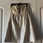 American Eagle  Outfitters silver and beige brocade strapless dress Size 8 Photo 2