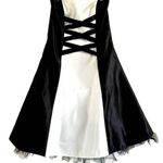 Gunne Sax Jessica McClintock  Prom Dress Mini Crisscross Colorblock Black White 5 Photo 0