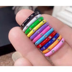 Boutique Pave Diamond Black & White Stackable Ring | 925 Sterling Silver‎ Enamel Photo 10