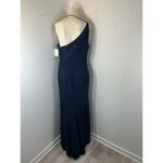 After Six One Shoulder Draped Cowl Neck Maxi Dress Midnight Navy Size 12 NWT Photo 5