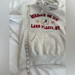Lake Placid Miracle On Ice Hoodie Light Gray Sz: S. Embroidered Hockey Hoodie. Photo 3