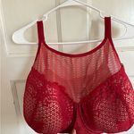 Cacique  red lace balconette underwire bra size 44H Photo 1