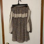 Judith March Brown Floral Off-Shoulder Blouse with Lace Trim Photo 1