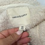 Thread & Supply Crop Fleece Shirt Jacket Ivory Size XS Photo 6