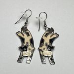 Berebi Spotted Dairy Cow Enamel Dangle Drop Pierced Earrings Silver Tone Photo 8