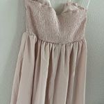 SheIn NWT Mod Light Pink Pinafore Pin Up Dress Halter Tie Back Smocking Midi L Photo 5
