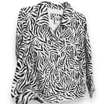 Carole Little Zebra Print Linen Blend Jacket 1x White Photo 0