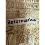 Reformation NEW Gold 100% Silk Sleeveless Cami Camisole Smocked Crop Tank Top 10 Photo 2