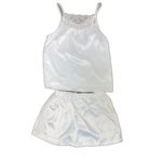 Women Pajama Set Cami Short White Satin Small Sleepwear Bridal Photo 1