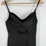 Azazie Black Cowl Neck Maxi Dress Custom Size Satin Bridesmaid Party Prom A2 Photo 1