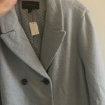 Ann Taylor Smokey Pond Pale Blue Day Coat Double Breasted Wool Coat Jacket Outerwear Photo 4