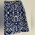 Tori Richard Ikat Navy and White Print Mini Skirt, Preppy Tennis Prep, Size 6 Photo 11