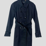 White House | Black Market Trench Coat XS Black Double Breasted Belted Photo 0