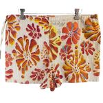 Martas Boat Waipouli Kauai Shorts Womens OS Orange Red Floral Coconut Girl Beach Size L Photo 3