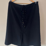 Who What Wear  Women’s Plus Size Black Midi Skirt with Lace Up Front Size 16 NWT Photo 0