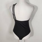 We Wore What  Black Asymmetrical Bodysuit NWT Size Small Revolve Black Bodysuit Photo 4